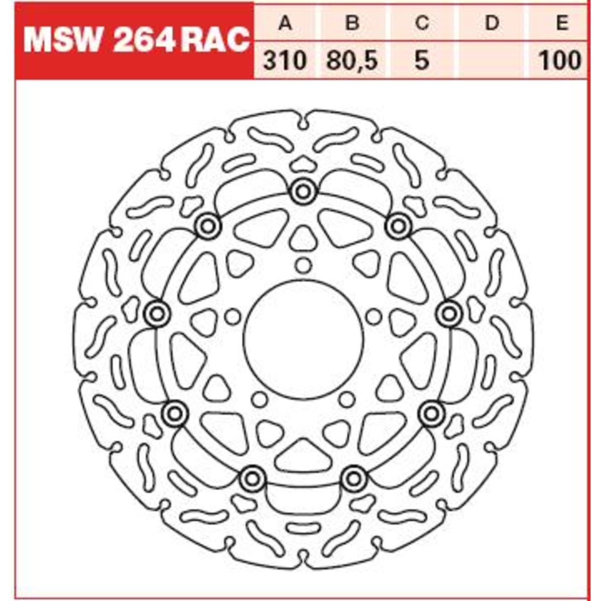 Jarrulevy TRW MSW264RAC