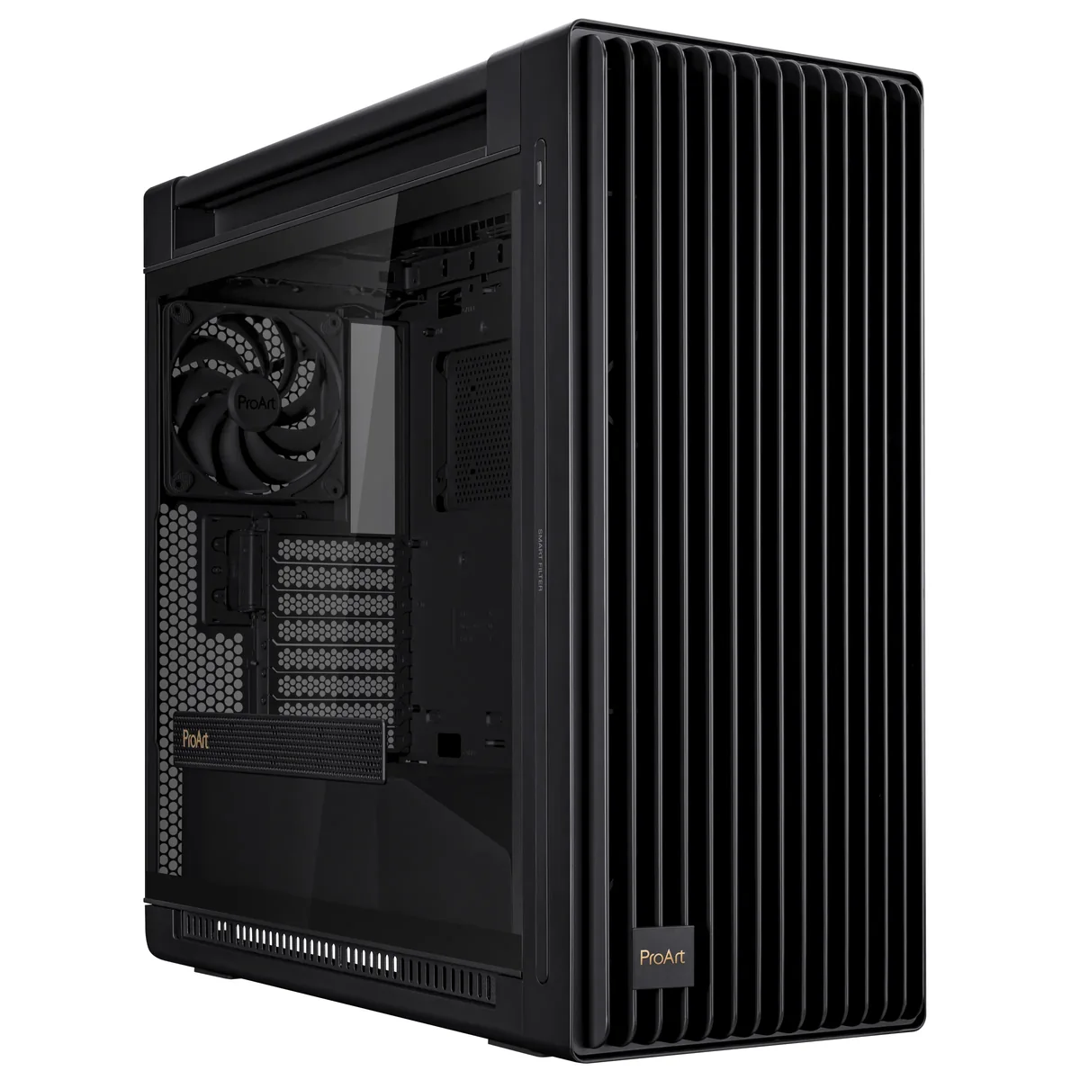 ASUS ProArt PA602 -miditornikotelo ikkunalla, musta