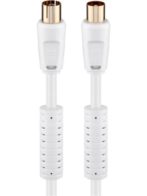 Goobay Antennkabel med ferrit (80 dB), dubbelskärmad koaxial-plugg > koaxial-plugg (helt skärmad)