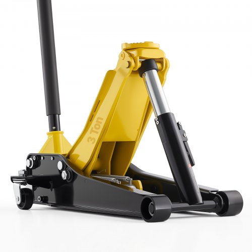 VEVOR Low Profile Floor Jack, 3 Ton Capacity, Steel Racing Floor Jack with Dual Pistons Quick Lift Pump, Hydraulic Trolley Car Lift for Sports Cars, Sedans, SUVs, Pickups, Lifting Range 75-500 mm