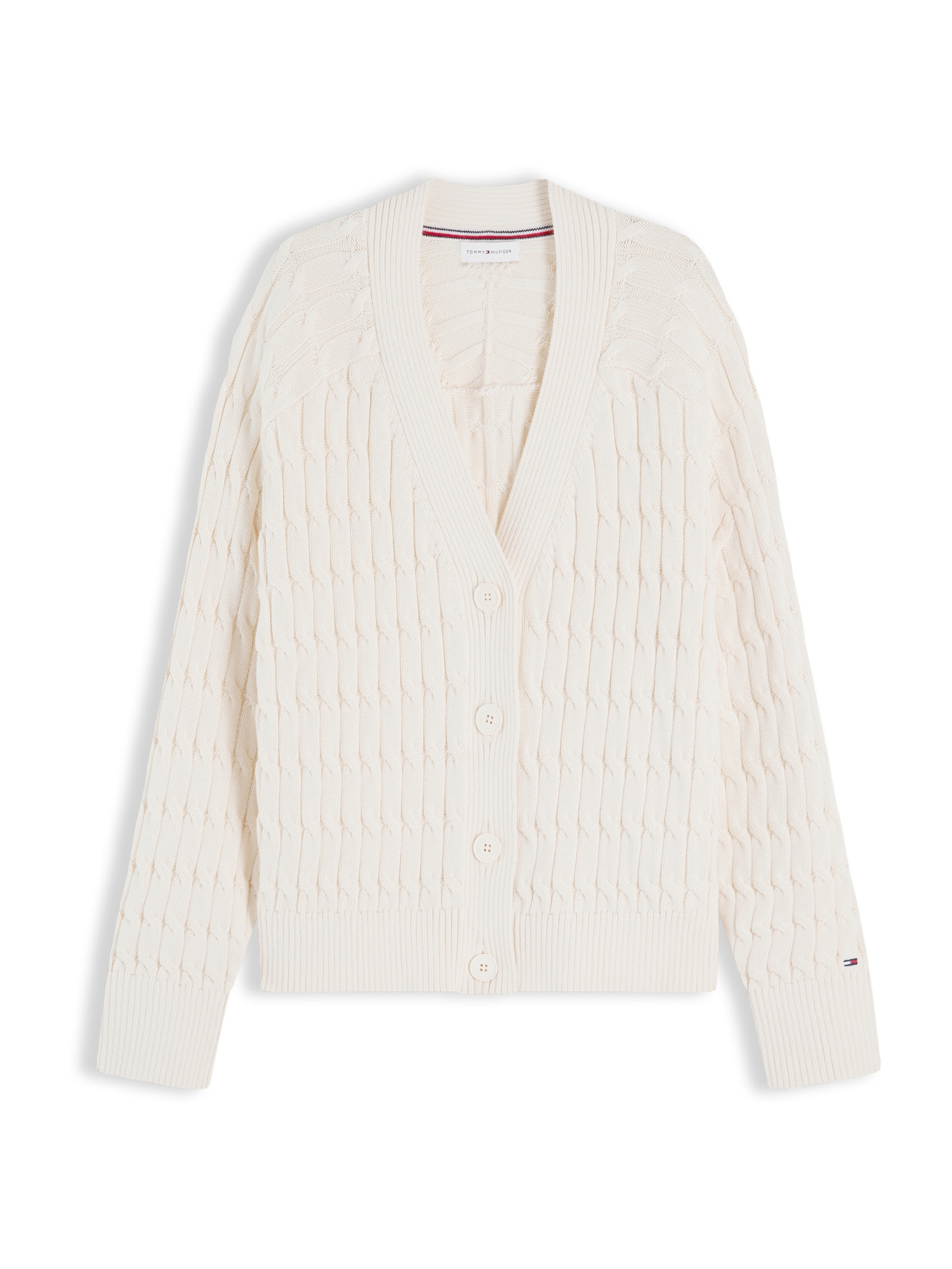 TOMMY HILFIGER Neuletakki 'Cable Oversized' norsunluu