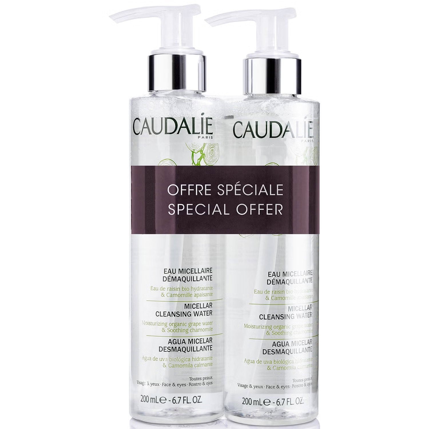 Duo-setti Caudalie Caudalie Misellipuhdistusvesi kaikille ihotyypeille 2 kpl 200 ml