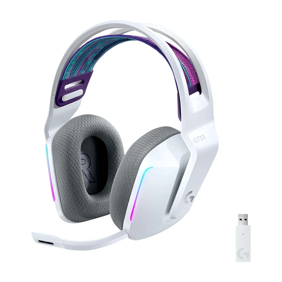 Logitech G733 LIGHTSPEED -langaton peliheadset, valkoinen